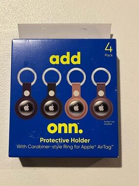 📱 ONN.™ Protective Holder With Carabiner-style Ring for Apple® AirTag™ 4-Pack